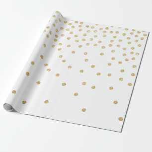 elegantes GoldGlitter Confetti-Punktmuster Geschenkpapier