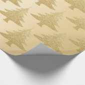 Elegantes GoldGlitter Weihnachtsbaummuster Geschenkpapier (Ecke)