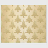 Elegantes GoldGlitter Weihnachtsbaummuster Geschenkpapier (Flach)