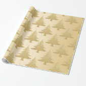 Elegantes GoldGlitter Weihnachtsbaummuster Geschenkpapier (Ungerollt)