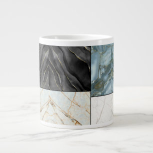 Elegantes goldgraues Marmormuster Jumbo-Tasse