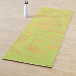 Elegantes goldgrünes Abstraktes Blumenmuster Yogamatte