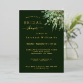 Elegantes goldgrünes Eukalyptus-Brautparty Folieneinladung (Stehend vorne)