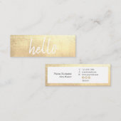 Elegantes Goldhallo EventPlanner MiniVisitenkarte Mini Visitenkarte (Vorne/Hinten)
