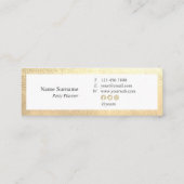 Elegantes Goldhallo EventPlanner MiniVisitenkarte Mini Visitenkarte (Rückseite)