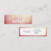 Elegantes Goldhallo EventPlanner MiniVisitenkarte Mini Visitenkarte (Vorne/Hinten)