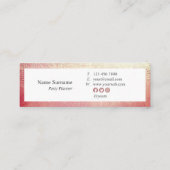 Elegantes Goldhallo EventPlanner MiniVisitenkarte Mini Visitenkarte (Rückseite)