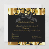 ELEGANTES Goldherz BACHELORETTE INVITATION Einladung (Vorderseite)