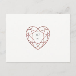 Elegantes Goldherz der Rose Save the Date Postkart Ankündigungspostkarte