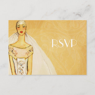 Elegantes Goldhochzeit UAWG RSVP Karte