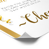 Elegantes Goldish Babydusche Mimosa Bar Sign Poster (Ecke)