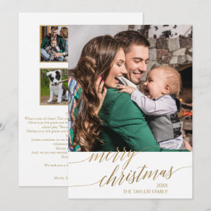 Elegantes Goldkalligraphiejahr im Foto Feiertagskarte