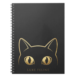 Elegantes Goldkatze-Foto-Spiralnotizbuch Notizblock