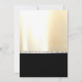 Elegantes Goldkleid, Diamanten Perlen Süß 16 Einladung (Rückseite)