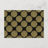 ELEGANTES GOLDkreis-MUSTER u. SCHWARZES "danken Dankeskarte (Rückseite)