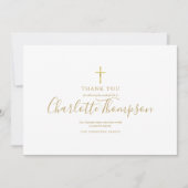 Elegantes Goldkreuz Beerdigung Einfach Dankeskarte (Vorderseite)