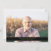 Elegantes Goldkreuz Beerdigung Einfaches Foto Dankeskarte (Rückseite)