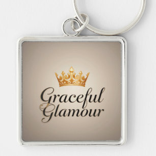 Elegantes Goldkronenemblem Schlüsselanhänger