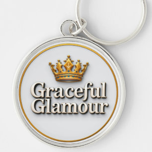 Elegantes Goldkronenemblem Schlüsselanhänger