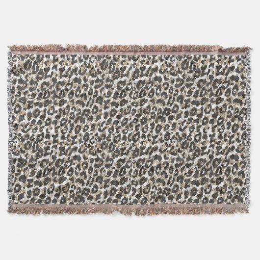 Elegantes Goldleopardenmuster Decke (Vorderseite)