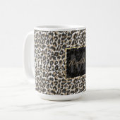 Elegantes Goldleopardenmuster Kaffeetasse (Vorderseite Links)