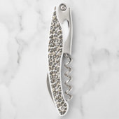 Elegantes Goldleopardenmuster Kellnermesser (Rückseite)