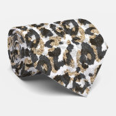 Elegantes Goldleopardenmuster Krawatte (Gerollt)