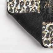 Elegantes Goldleopardenmuster Mousepad (Ecke)