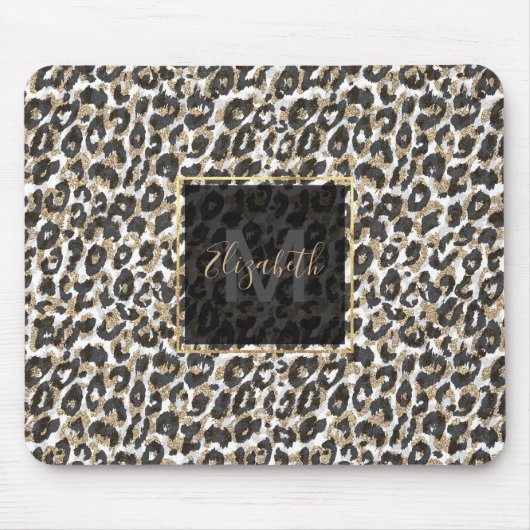 Elegantes Goldleopardenmuster Mousepad (Vorne)