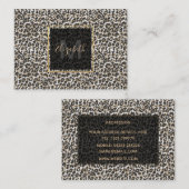 Elegantes Goldleopardenmuster Visitenkarte (Vorne/Hinten)
