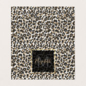 Elegantes Goldleopardenmuster Visitenkarten (Außenseite Aufgefaltet)