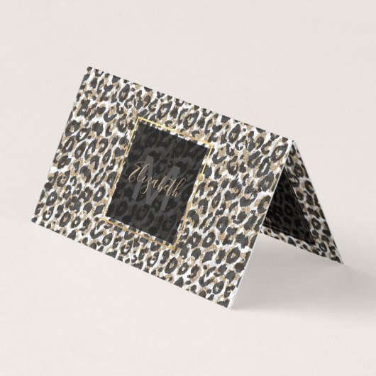Elegantes Goldleopardenmuster Visitenkarten (Vorderseite)