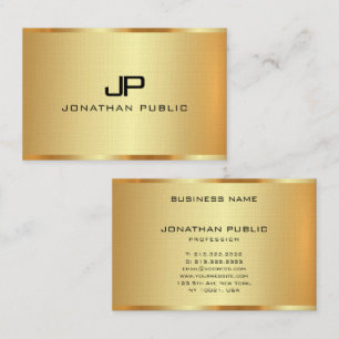 Elegantes Goldlook-Monogramm personalisiert Visitenkarte