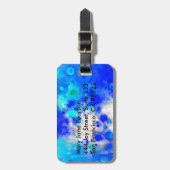 Elegantes GoldLuxe blaues BlumenAquarell Gepäckanhänger (Vorderseite vertikal)