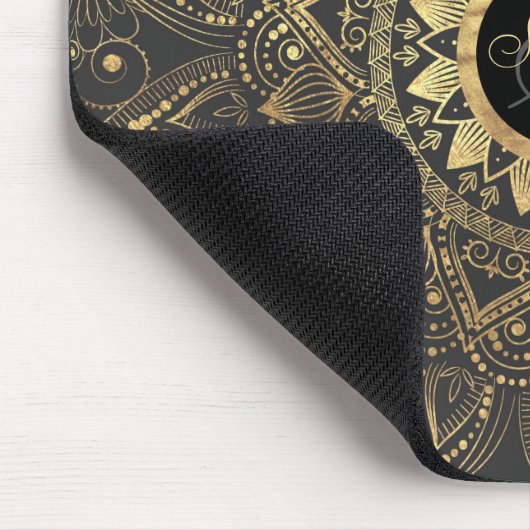 Elegantes Goldmandala-Kunstwerk Mousepad (Ecke)