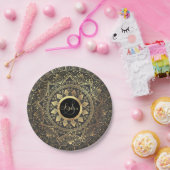 Elegantes Goldmandala-Kunstwerk Pappteller (Party)