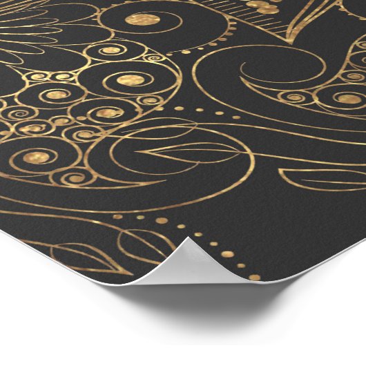 Elegantes Goldmandala-Kunstwerk Poster (Ecke)