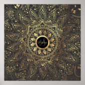 Elegantes Goldmandala-Kunstwerk Poster (Vorne)