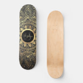 Elegantes Goldmandala-Kunstwerk Skateboard (Vorderseite)
