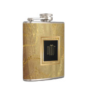 Elegantes Goldmarmor-Monogramm Flachmann (Rechts)