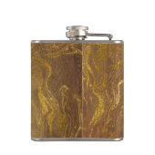 Elegantes Goldmarmor-Monogramm Flachmann (Rückseite)