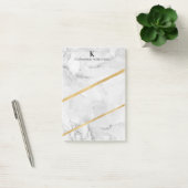 Elegantes Goldmarmor-Monogramm Post-it Klebezettel (Büro)