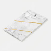 Elegantes Goldmarmor-Monogramm Post-it Klebezettel (angewinkelt)