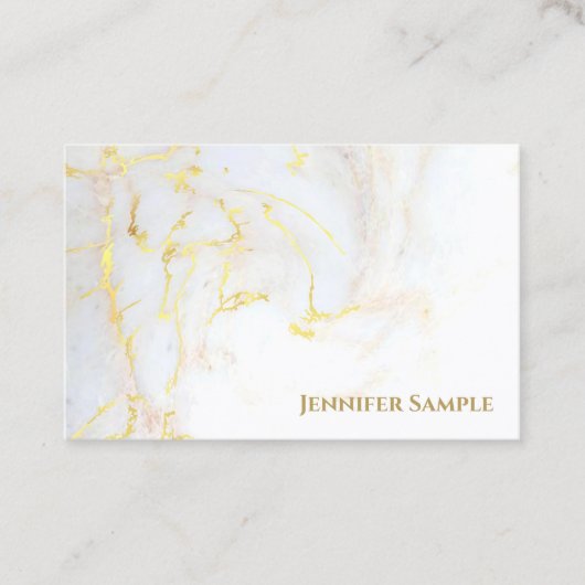 Elegantes Goldmarmor-Template Golden Modern Visitenkarte (Vorderseite)