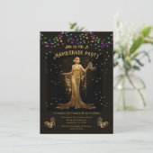 Elegantes Goldmaskerade-Party Einladung (Stehend Vorderseite)