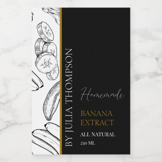 Elegantes Goldmedaille für Bananenextrakte Weinetikett (Einzelnes Label)