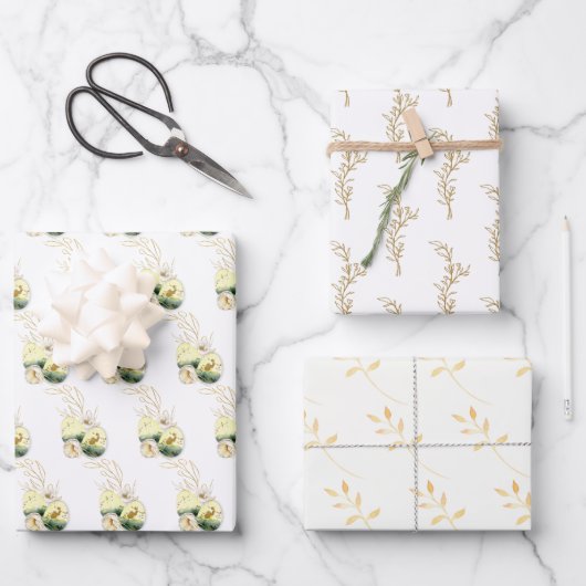 Elegantes Goldmedaille Geschenkpapier Set (Vorderseite)