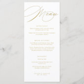 Elegantes Goldmenü Menükarte (Vorderseite)