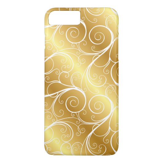 Elegantes Goldmetallischer Strudel iPhone Fall Case-Mate iPhone Hülle (Rückseite)