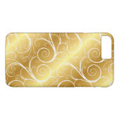 Elegantes Goldmetallischer Strudel iPhone Fall Case-Mate iPhone Hülle (Rückseite (Horizontal))